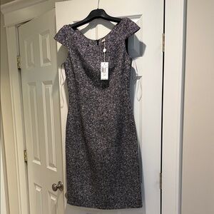 Michael Kors Black and Gray Midi Dress